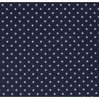 Tissu Jersey Coton Etoiles blanches sur fond Bleu marine - Par 10 cm