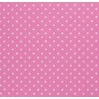 Tissu Jersey Coton Etoiles blanches sur fond Rose - Par 10 cm