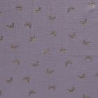 Tissu Double gaze de coton Papillons métallisé doré sur fond Gris anthracite - Par 10 cm