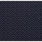 Tissu Popeline de coton Pois déstructurés blancs sur fond Bleu marine - Par 10 cm