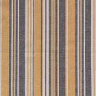 Tissu Viscose lin Rayures jaunes et grises sur fond Blanc - Par 10 cm