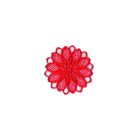 Ecusson Thermocollant Fleur Effet Dentelle Rouge