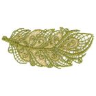 Ecusson Thermocollant Plume Dentelle Vert Lurex