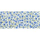 Biais imprimé 20 mm Blanc Mini fleurs Bleu x1m