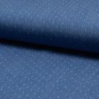 Tissu Chambray Tencel Bleu jean clair Pois Blancs - Par 10 cm
