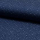 Tissu Chambray Tencel Bleu jean foncé Pois Blancs - Par 10 cm