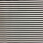 Tissu Coton imprimé marinière Noir et blanc - Par 10 cm