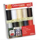 Set de 10 bobines de fil Gütermann Pour tout coudre 100m - Couleurs basiques