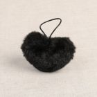 Pompon Coeur imitation fourrure 4 cm Noir