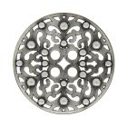 Bouton taille moyenne en métal plat ajouré 50 mm - Noir