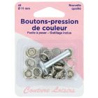 Boutons pressions 11 mm + outillage couleur Blanc x6