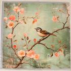 Carré tissu Velours épais tout doux  Chant du Printemps