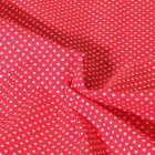 Tissu Popeline de Coton  Carmella à pois blanc sur fond Rouge