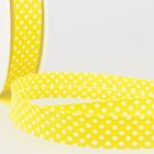 Biais imprimé coton 20 mm Jaune Mini Pois Blanc x1m