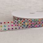 Galon 30 mm Paillettes 3 rangs Argent x1m