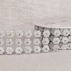 Galon Fleurs paillettes 55 mm 3 rangs Argent x1m