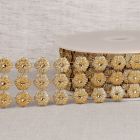Galon Fleurs paillettes 55 mm 3 rangs Or x1m