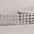 Galon Fleurs paillettes 55 mm 4 rangs Argent x1m
