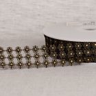 Galon Fleurs paillettes 30 mm 3 rangs Or x1m