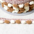 Galon Pompons Bicolore Marron et écru