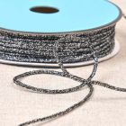Cordon chiné lurex 2 mm Noir et argent