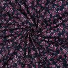 Tissu Popeline de Coton digital Shania floraison printanière sur fond Bleu marine