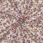 Tissu Popeline de Coton digital Shania floraison printanière sur fond Blanc cassé