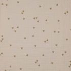 Tissu Double gaze Petits coeurs beige foncé sur fond Beige