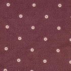 Tissu Sherpa paquerettes brodées Héloise sur fond Aubergine - Par 10 cm
