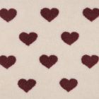 Tissu Fausse fourrure Mouton coeurs Lina rouges sur fond Beige