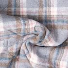 Tissu Matelassé Ciarra tout doux envers doudoune carreaux Roses et Bleus sur fond Gris