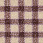 Tissu Fausse fourrure Bouclette Léo carreaux Violets sur fond Beige
