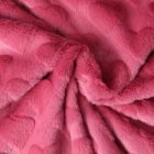Tissu Fausse fourrure cœurs Elena uni Rose corail