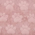 Tissu Fausse fourrure Misha patoune uni Rose