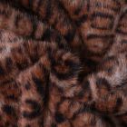Tissu Fausse fourrure Léna motif panthère Noir sur fond Marron chocolat