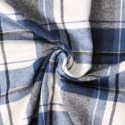 Tissu Coton Chemise Éliott carreaux Bleux et Noirs sur fond Blanc