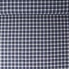 Tissu Coton Chemise Éliott petit carreaux Bleu marine sur fond Blanc