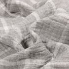 Tissu Double gaze à carreaux Oliver sur fond Gris clair