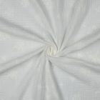 Tissu Double gaze de Coton brodé Fleurs Tia sur fond Blanc