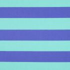 Tissu Toile Canvas rayures Marinella violettes sur fond Bleu turquoise