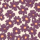 Tissu Sweat envers molletonné Cosmia fleurs Aubergines sur fond Beige