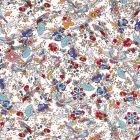 Tissu Jersey Coton Motifs Japonais Multicolores sur fond Ecru - Par 10 cm