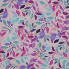 Tissu Viscose  Eloria feuilles Violettes sur fond Parme