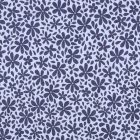 Tissu Double gaze de Coton fleurs Bloomie bleues sur fond Mauve clair
