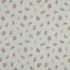 Tissu Double gaze de Coton feuilles Foliette brunes sur fond Blanc cassé