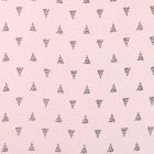 Tissu Lin Viscose léger Triangles Noirs sur fond Rose blush chiné - Par 10 cm