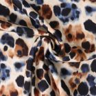 Tissu Viscose Inès motif façon léopard Camel sur fond Beige sable