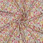 Tissu Jersey Coton côtelé digital jardin champêtre sur fond Ecru