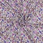 Tissu Jersey Coton côtelé digital jardin sauvage sur fond Ecru
