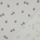 Tissu Jersey Coton côtelé digital Oursons Rose poudré sur fond Ecru